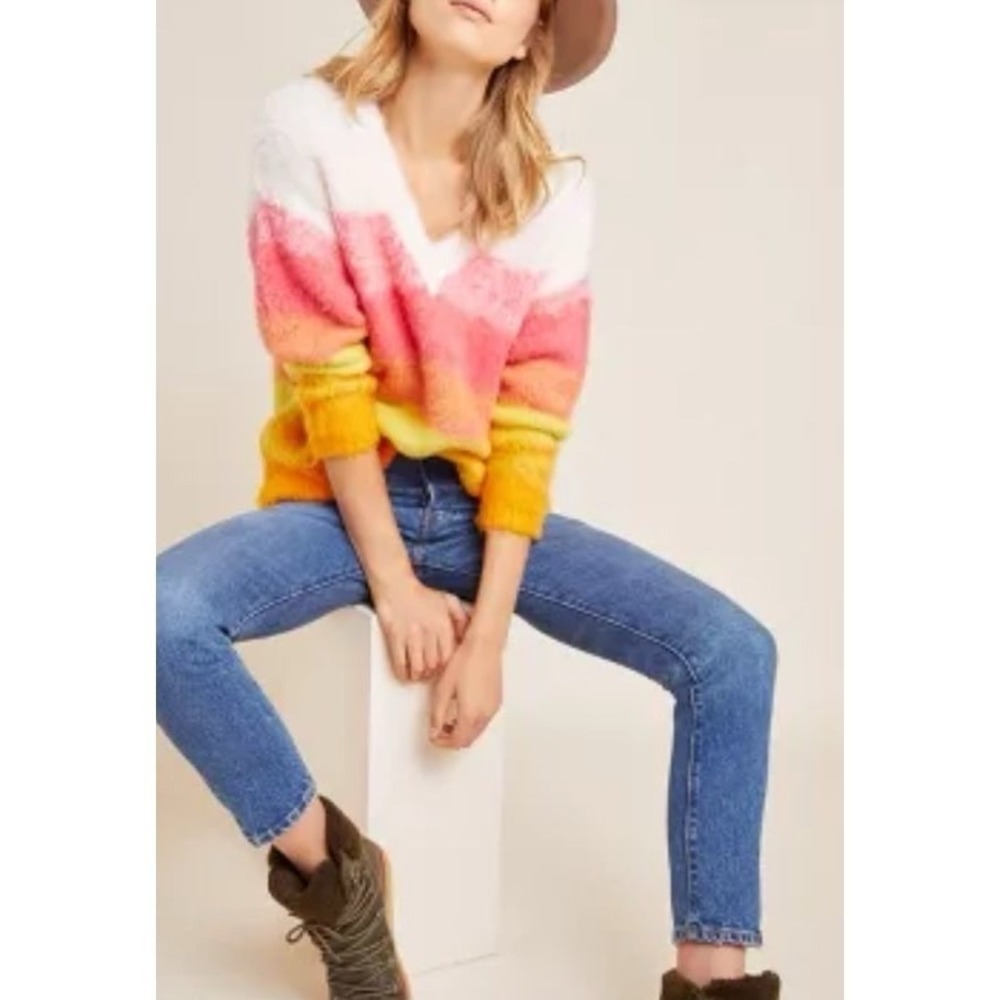 Anthropologie Simmone Onbre fuzzy sweater